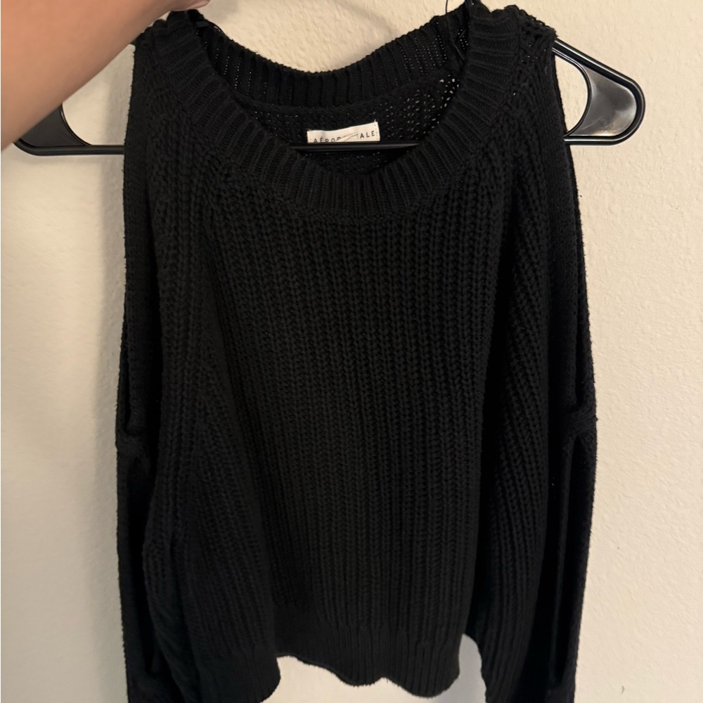 Aeropostale Black Women's Crew Neck Sweater